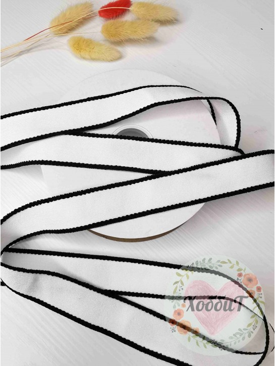 Лента декоративная двусторонняя "Обработанный Край" 4см. (белый)